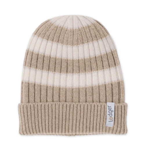 LODGER čepice Stripe Merino Beige