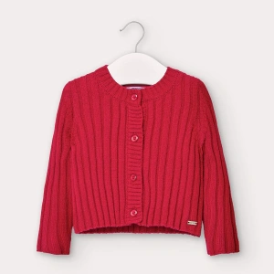 MAYORAL dívčí módní pletený svetr červená - 98 cm