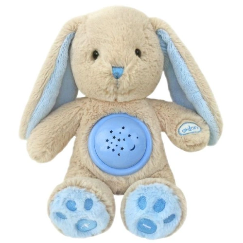 BABY MIX Plyšový usínáček s projektorem králíček modrá