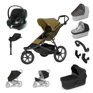 THULE Maxi set Urban Glide 3 Nutria green + korba + autosedačka Aton B2 Volcano Black + báze + doplňky THULE Maxi set Urban Glide 3 Nutria green + korba + autosedačka Aton B2 Volcano Black + báze + doplňky