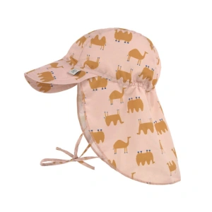 LÄSSIG klobouček Sun Protection Flap Hat camel pink 19-36m