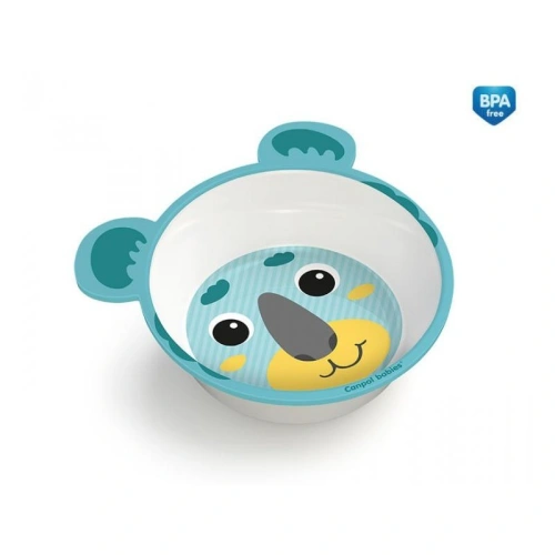 CANPOL BABIES Melaminová miska protiskluzová s oušky HELLO LITTLE 490 ml zelená