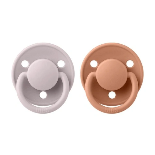 BIBS De Lux dudlíky z přírodního kaučuku 2 ks Pink Plum / Peach - velikost 1 (0-6m.)