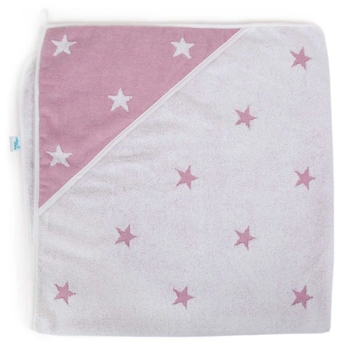 CEBA BABY Ručník s kapucí Stars Pink Melange 100x100cm