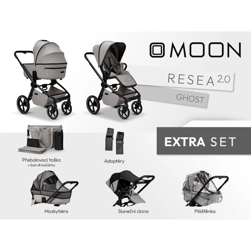 MOON kombinovaný kočárek Resea 2.0 Extra set
