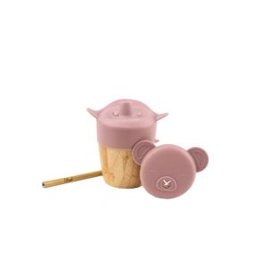 CITRON bambusový hrneček s pítkem a brčkem Blush Pink