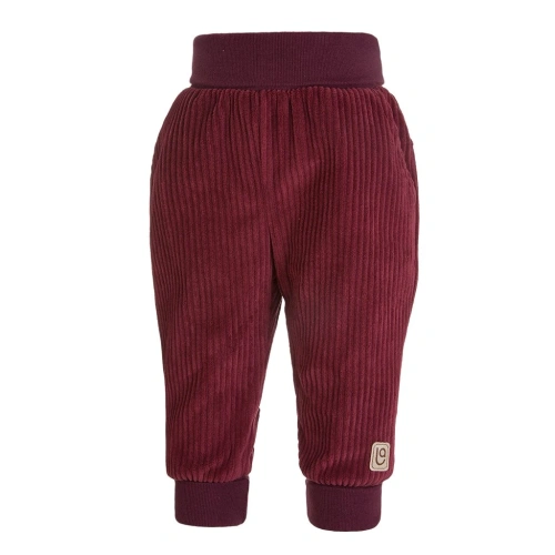 LITTLE ANGEL kalhoty manšestrové s lemem bordó