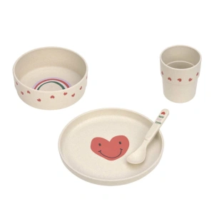 LÄSSIG set nádobí Dish Set PP/Cellulose Happy Rascals Heart lavender