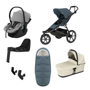 THULE Urban Glide 3 Dark Slate magnetická spona + korba Soft Beige + autosedačka Maple + báze Alfi + fusak Elements M/L + adaptér MC (55)