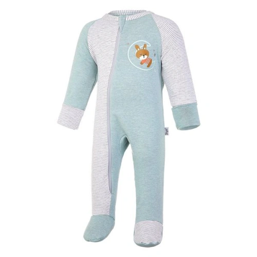 LITTLE ANGEL Overal smyk DR Outlast® - lišejník melír/pruh bílošedý melír