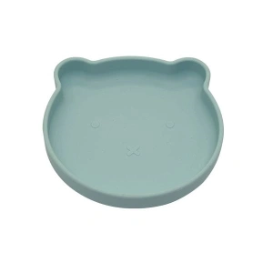 BO JUNGLE Silikonový talíř s přísavkou Bear Pastel Blue