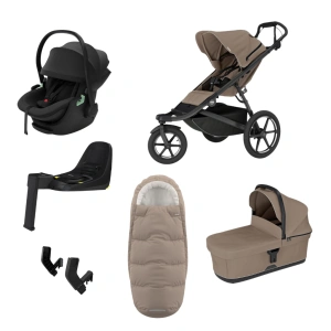 THULE Urban Glide 3 Tinted Taupe magnetická spona + korba Tinted Taupe + autosedačka Maple + báze Alfi + fusak Elements M/L Tinted Taupe + adaptér MC