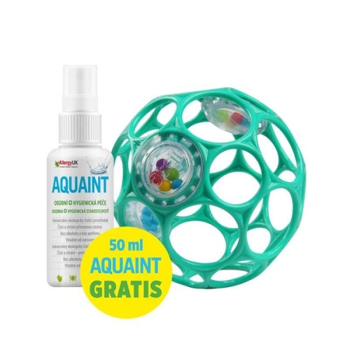 OBALL Chrastítko hračka rattle 10 cm 0m+ dark turquoise+DÁREK Aquaint 50ml