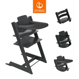 STOKKE set Tripp Trapp® High Chair Bundle Black + Stokke® Tray Black