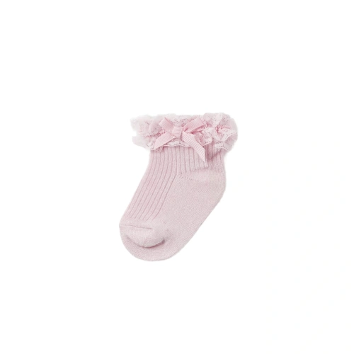 MAYORAL dívčí luxusní ponožky s krajkou 1 pár Baby růžová