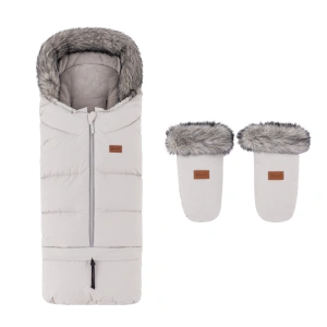 PETITE&MARS set zimní fusak Arctic 4v1 + rukavice na kočárek Fjora Champange Shower