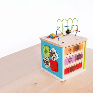 BABY EINSTEIN Hračka dřevěná aktivní kostka Innovation Station HAPE 12m+ (2)