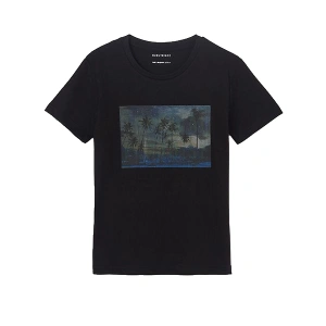 MAYORAL chlapecké tričko KR palmy, černá - 140 cm