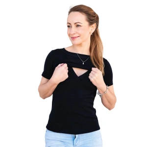 KRÁSNÁ MAMKA kojící tričko KR Love Merino černá