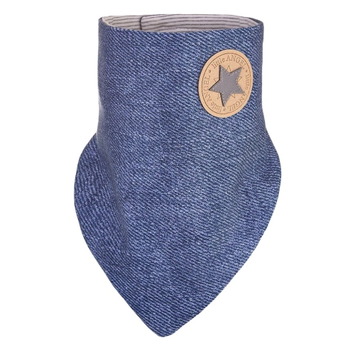 LITTLE ANGEL šátek na krk podšitý Outlast® - modrý melír/pruh bílošedý melír vel. uni