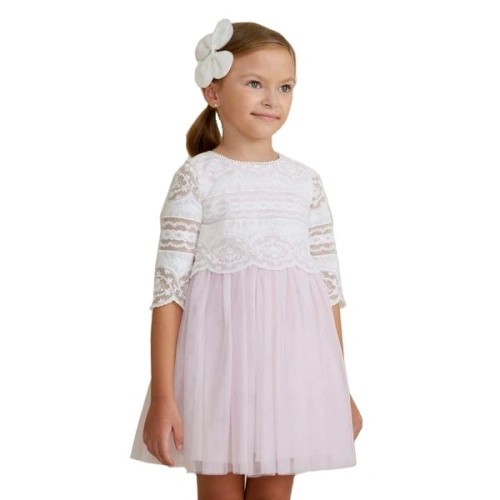 ABEL & LULA Dívčí tylové šaty, růžová/ bílá