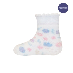 EWERS dětské ponožky termo květinky béžová EU17-18