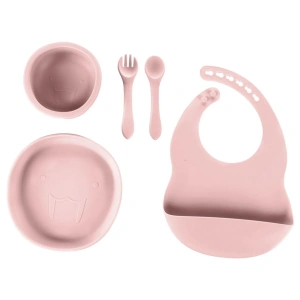 ZOPA silikonová dětská jídelní sada Old Pink
