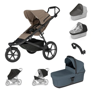 THULE Urban Glide 3 Tinted Taupe + korba Dark Slate + pláštěnka + moskytiéra + madlo + pláštěnka a moskytiéra na korbu