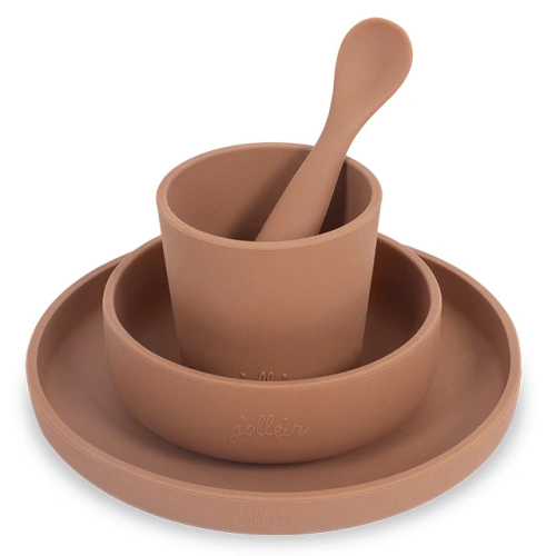 JOLLEIN silikonový jídelní set 4 ks Caramel
