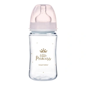 CANPOL BABIES lahev se širokým hrdlem Royal baby růžová 240ml
