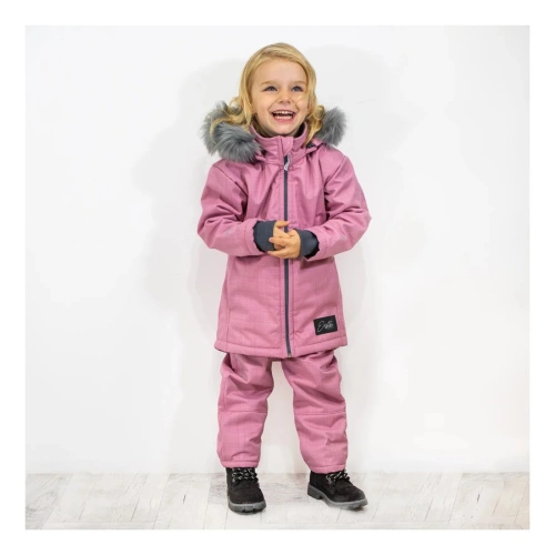 ESITO dívčí zimní softshellový kabát s beránkem Antique pink vel. 110 cm