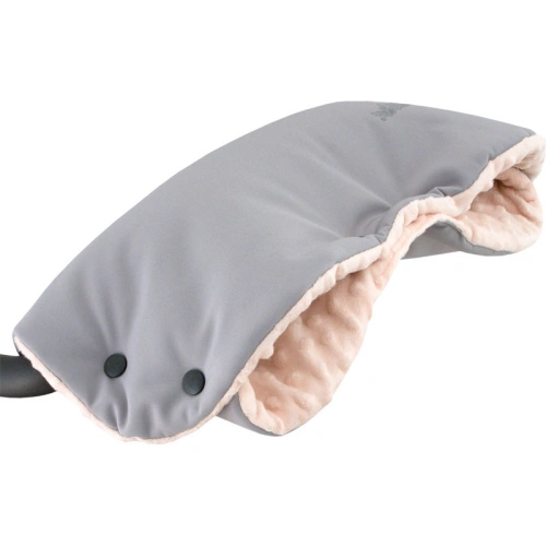ESITO Rukávník ke kočárku Minky softshell - šedá / lososová