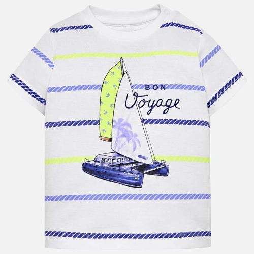 MAYORAL chlapecké tričko KR námořník bílá, žlutá, modrá - 74 cm
