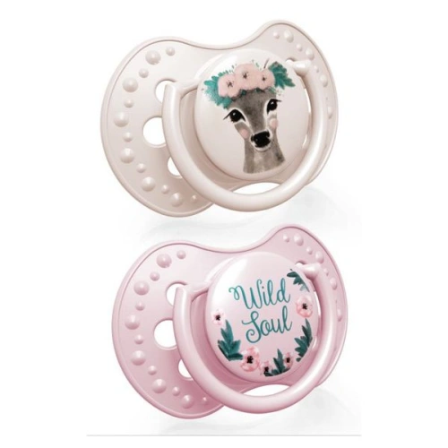 LOVI Dudlík silikonový dynamický WILD SOUL 3-6m 2ks Holka