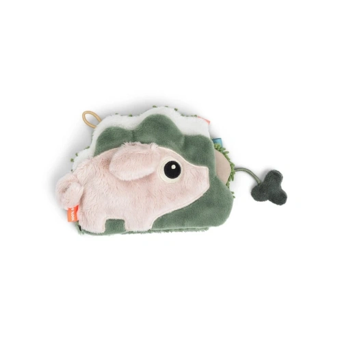 DONE BY DEER senzorická dětská knížka Tiny farm mix barev