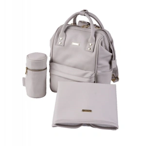 BABABING přebalovací taška/ batoh Mani Grey Blush Leatherette (1)
