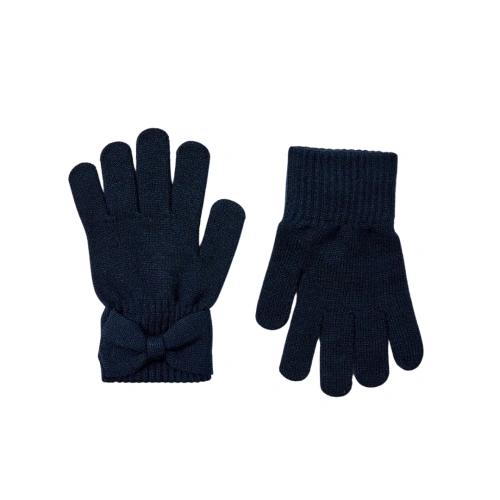 MAYORAL dívčí rukavice mašlička tm.modrá vel. 128 cm