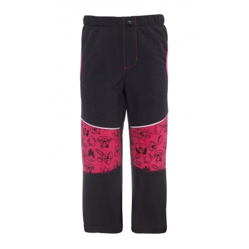 GOOD2GO Softshellové kalhoty - černá / růžová