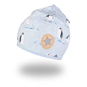 LITTLE ANGEL čepice podšitá Outlast® tučňáci/sv.modrá vel. 3 | 42-44 cm