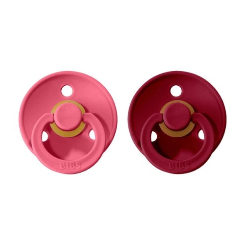 BIBS Colour dudlík z přírodního kaučuku 2 ks Coral / Ruby - velikost 1 (0-6m.)