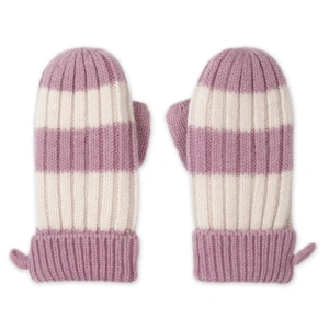 LODGER rukavice Stripe Merino Mauve vel. 1 - 2 roky