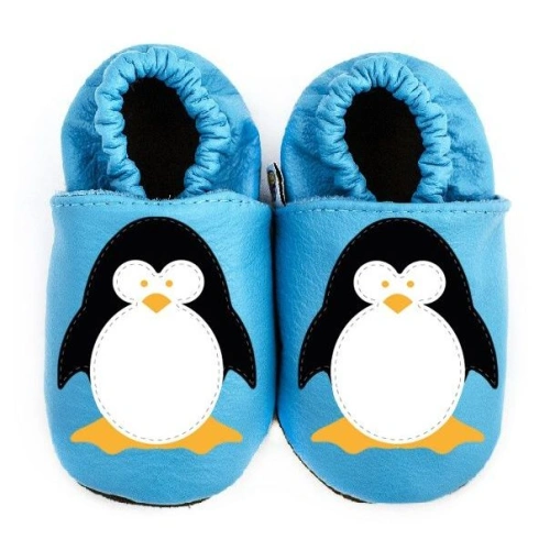 AFELO Kožené capáčky Pingu tyrkysová