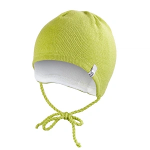 LITTLE ANGEL Čepice pletená zavazovací LA Outlast® velikost 1, 35-38 cm, barva zelená
