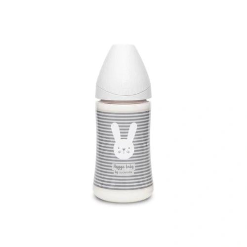 SUAVINEX Premium Láhev 270ml silikon PROUŽKY - Bílá