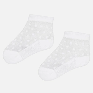 MAYORAL dívčí jemné ponožky puntík bílá - 62 cm