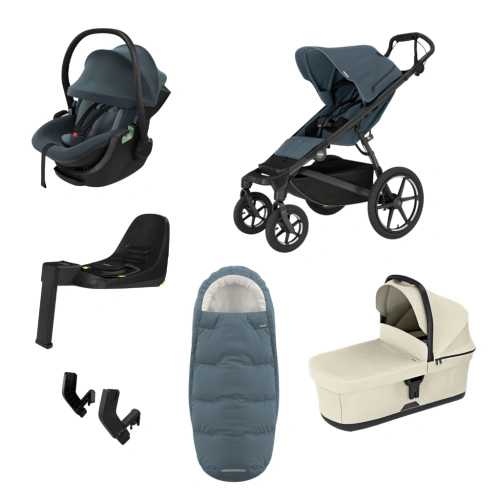 THULE Urban Glide 4-wheel Dark Slate magnetická spona + korba Soft Beige + autosedačka Maple + báze Alfi + fusak Elements M/L + adaptér MC