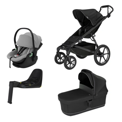THULE Urban Glide 4-wheel Black + korba Black + autosedačka Thule Maple + báze Alfi