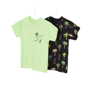 MAYORAL chlapecký set 2ks tričko KR palmy zelená, černá vel. 104 cm