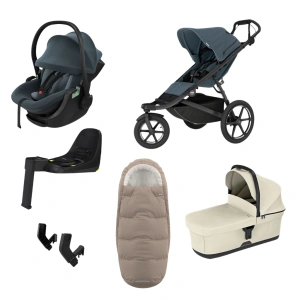 THULE Urban Glide 3 Dark Slate magnetická spona + korba Soft Beige + autosedačka Maple + báze Alfi + fusak Elements M/L + adaptér MC (67)
