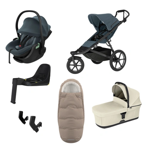 THULE Urban Glide 3 Dark Slate magnetická spona + korba Soft Beige + autosedačka Maple + báze Alfi + fusak Elements M/L + adaptér MC